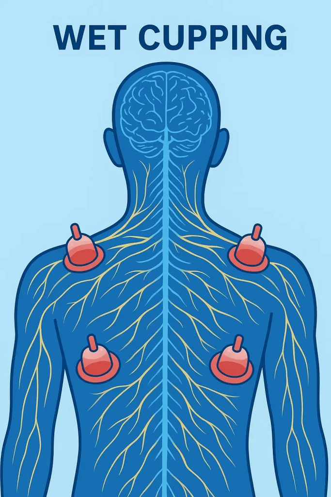 Wet cupping effect on nervous system