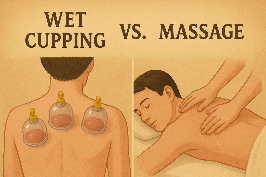 Wet cupping and massage offer complementary benefits when used together