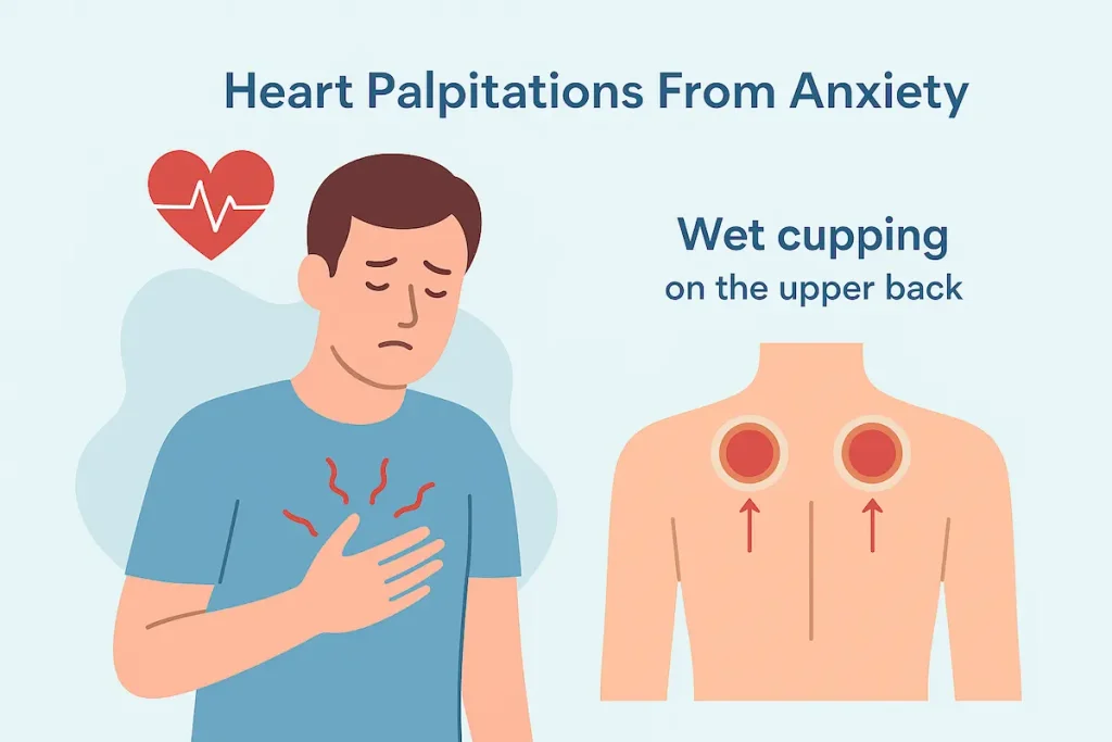 wet cupping for heart palpation from anxiety