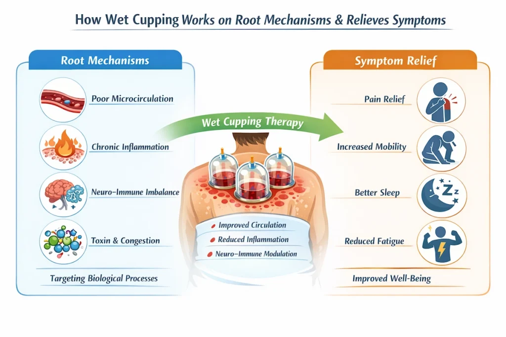 wet cupping address root cause and relieve symptomps